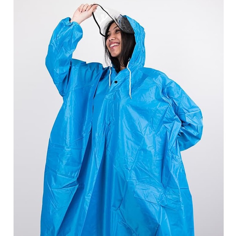 LuluAquatic Jas Hujan Wanita Terusan/ Raincoat Ponco Tangan 8022