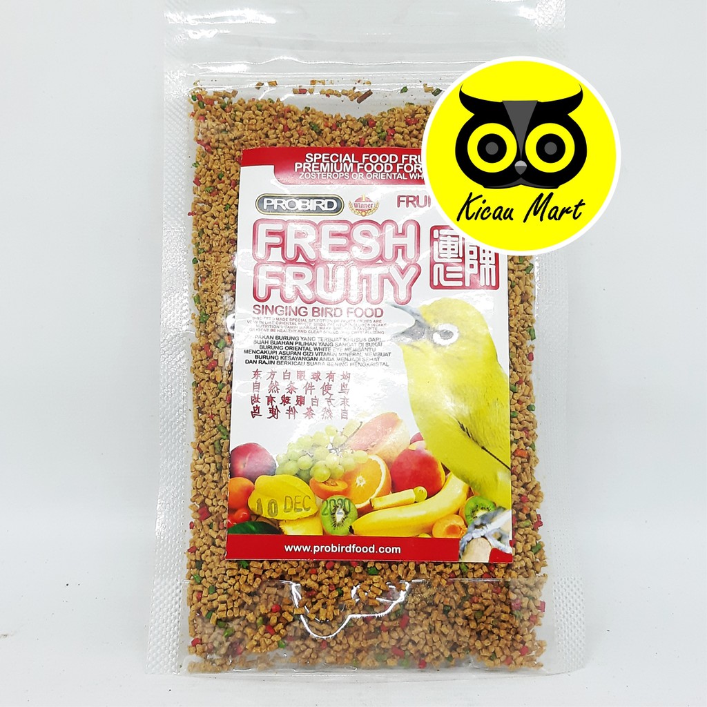 PAKAN MAKANAN HARIAN LOMBA BURUNG PLECI ORIENTAL WHITE EYE VOER PUR FRESH FRUITY PROBIRD PFSFTSR