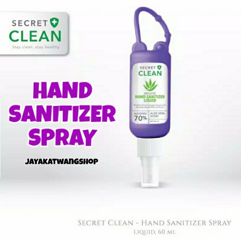 SECRET CLEAN Hand Sanitizer LIQUID 60 ml + Silicone Case
