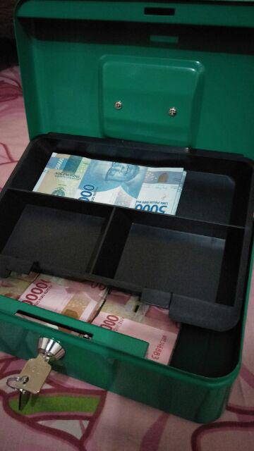 Krisbow Cash Box 10 Inch - Brankas Uang - Kotak Penyimpan Uang - Kotak Box 25 Cm - Hijau