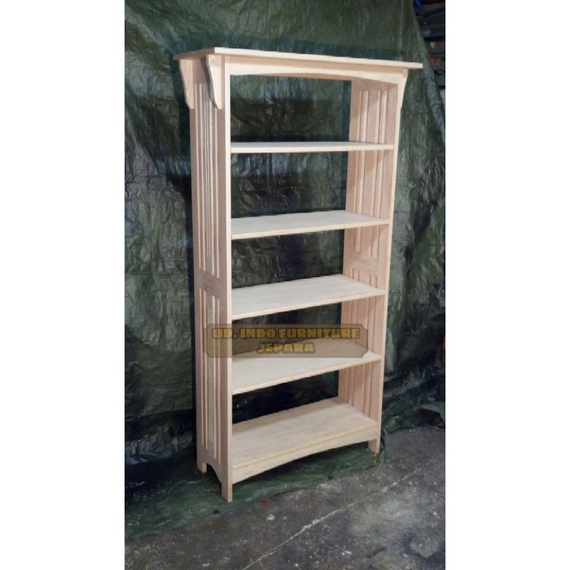 rak buku rak minimalis rak bunga serbaguna bahan kayu jati jepara