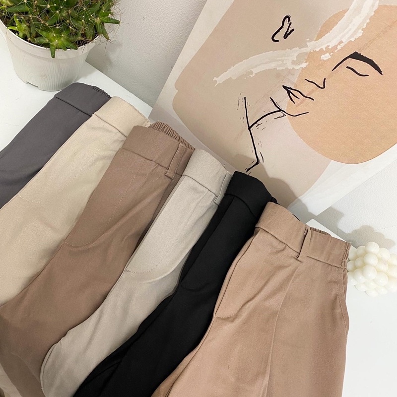 Baggy twill pants / baggy bahan katun twill premium /celana chinos / chinos pants / baggy premium / celana kerja wanita / celana katun wanita