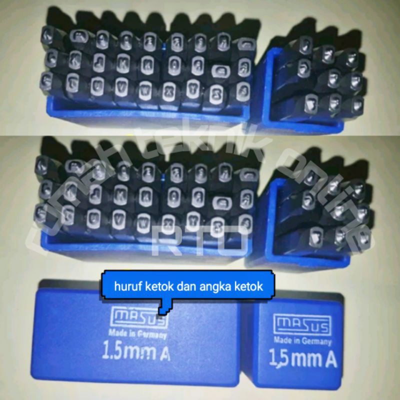 

MASUS Germany Huruf dan Angka Ketok1.5 Mm Stamp Punch Letter A -Z and Figure 0 -9 Set
