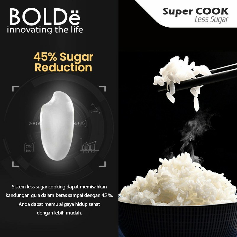 BOLDe Super Cook LESS SUGAR / Rice Cooker Digital 1 Liter