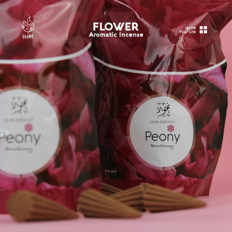 Bukhur Buhur Dupa Kerucut Aromaterapi Qodha isi 50 Pcs Aroma PEONY