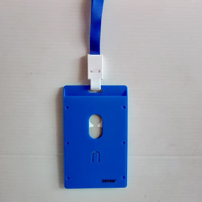 

a Joyko ID Card Holder 54 x 90 mm Potrait + Lanyard NT-52 Blue tempat nama