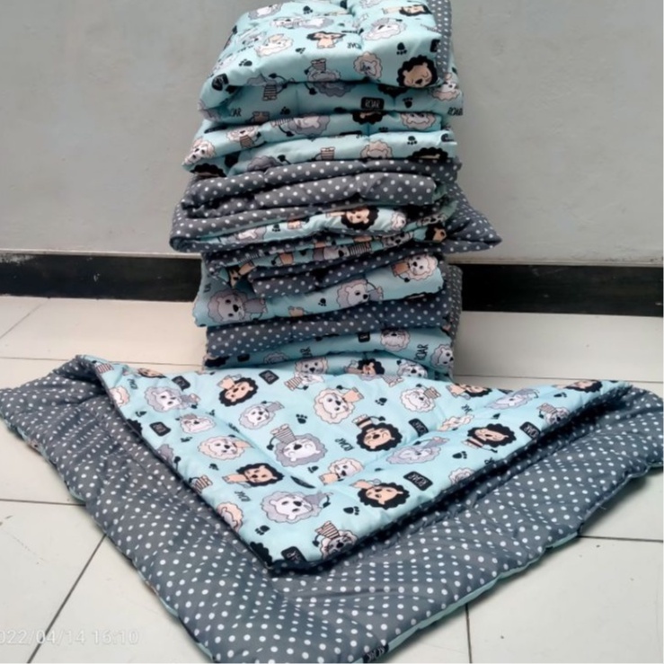 selimut bayi topi karakter lembut newborn double fleece custom premium