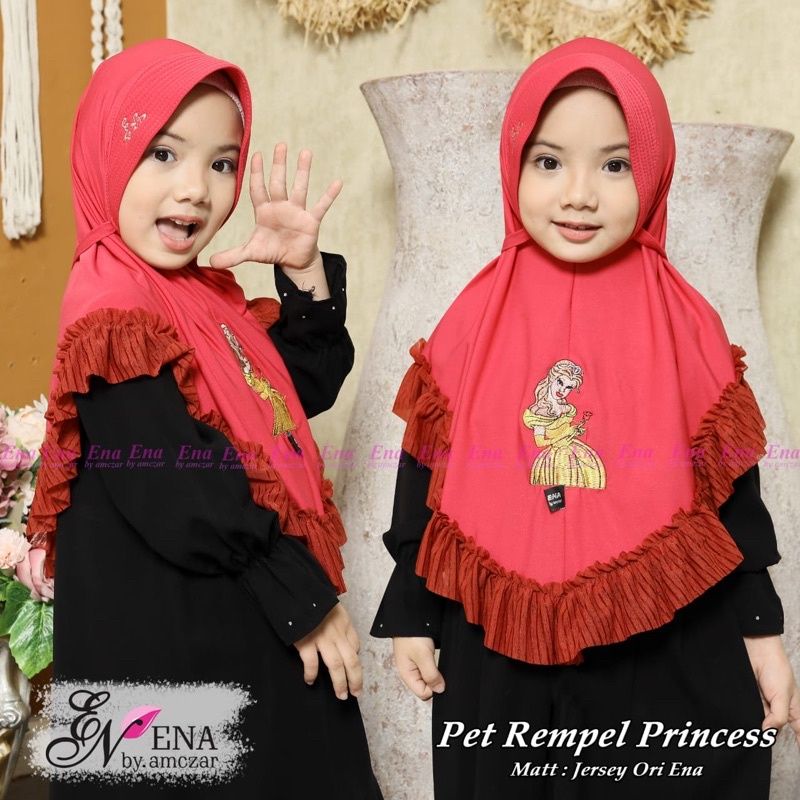 Hijab Pet Anak ENA Bordir Rempel Princess