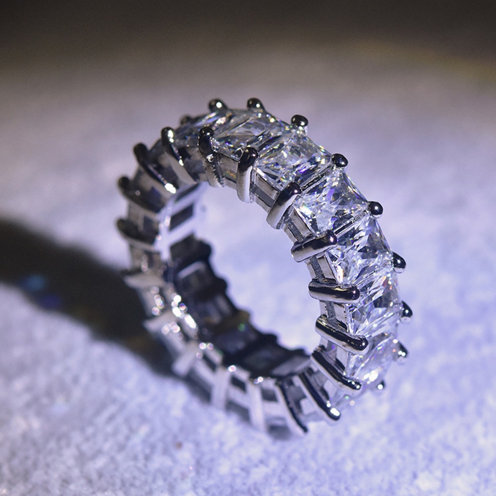 Hu Hu Hu Hu Hu Alat Bantu Pasang Kacamata♡ Cincin Pernikahanpertunangan Hias Kristal Berlian Imitasi Mewah Berkilau Untuk Wanita