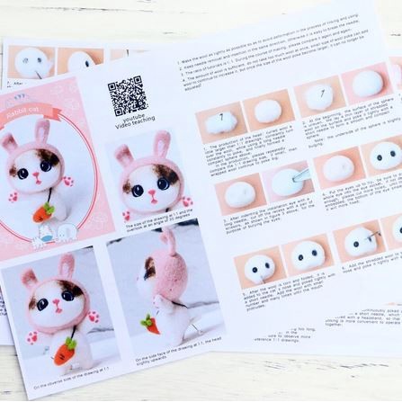 DIY Needle Felting - Cat Cartoon Starter Kit