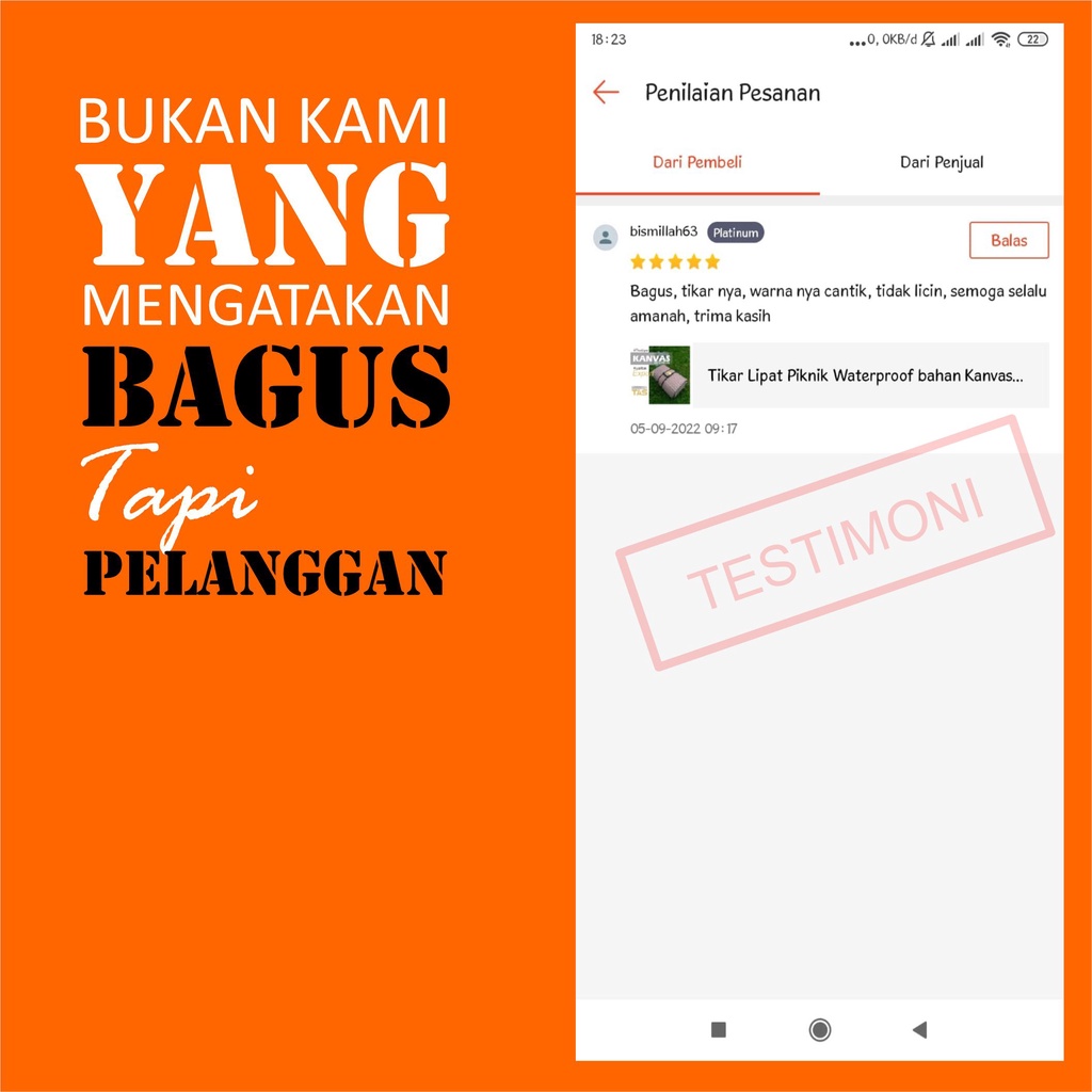 Tikar Piknik Lipat Waterproof Jumbo 300 x 150 Cm