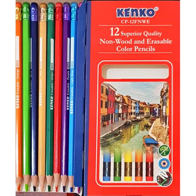 Pensil Warna Kenko Bisa Dihapus / Pensil Warna Hapus Kenko 12 Warna