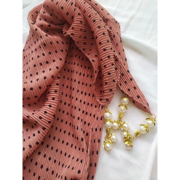 JILBAB SEGIEMPAT PLISKET POLKA BANDUL CROWN/KERUDUNG PLISKET POLKA-3