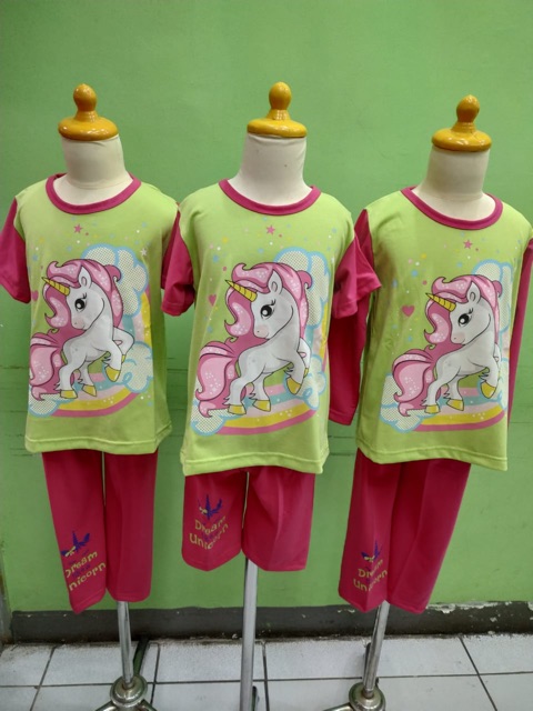 Piyama Kaos Anak Premium Unicorn