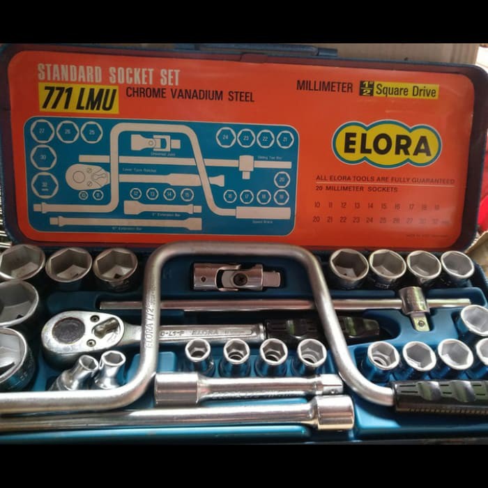 ELORA Kunci Sock Set 1/2" - Socket Wrench Set 26 Pcs Made in Germany
