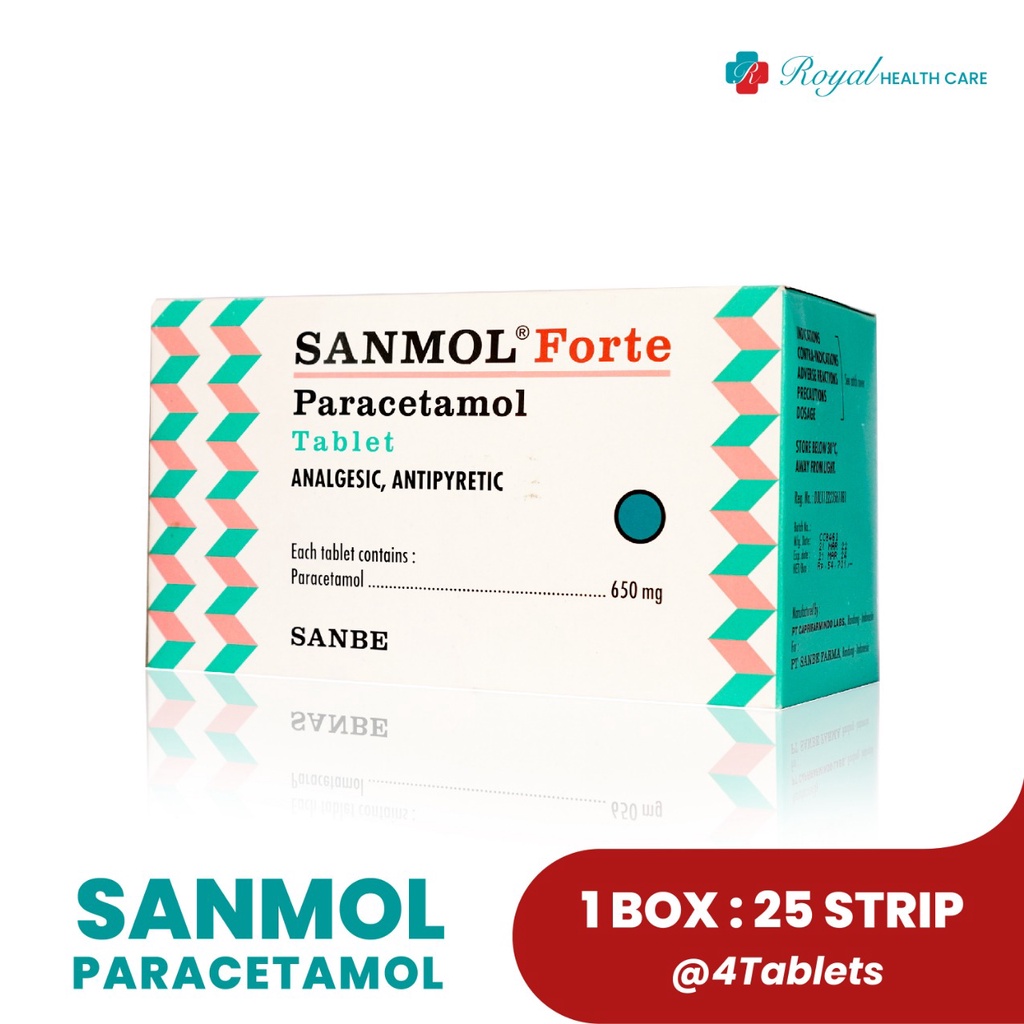 SANMOL FORTE BOX 100 TABLET Untuk Demam, Sakit kepala, dan Sakit Gigi
