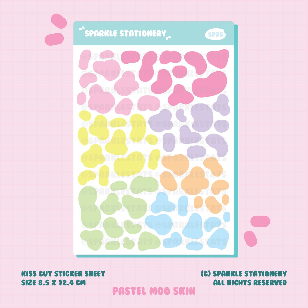 

SP35 Moo Deco | Sparkle Stationery Planner Sticker Polco Bullet Journal Agenda
