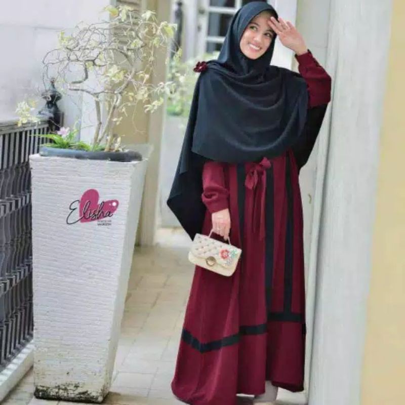 Gamis only Elisha Gerai Saffa, gerai cinta, gerai saffa, gamis premium, gamis syar'i, gamis original