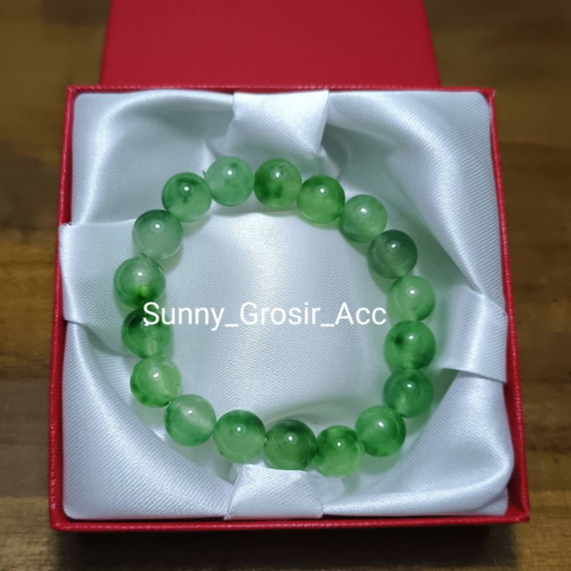 Gelang Kesehatan Giok Taiwan Motif Hijau