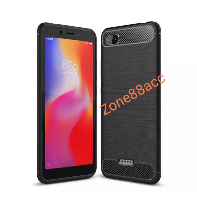 Silicon Case Redmi 6A Softcase iPAKY Carbon Casing Cover TPU