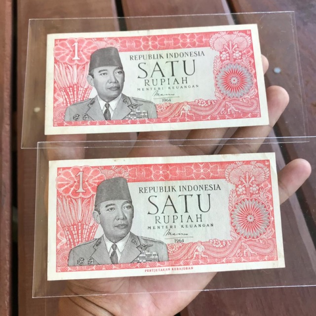 Uang Kuno Soekarno 1 Rupiah XF Original