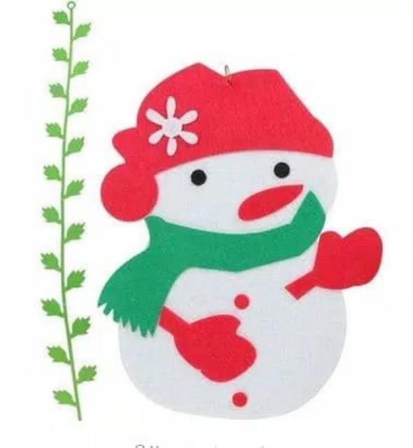 dekorasi natal rusa snowman gantung felt