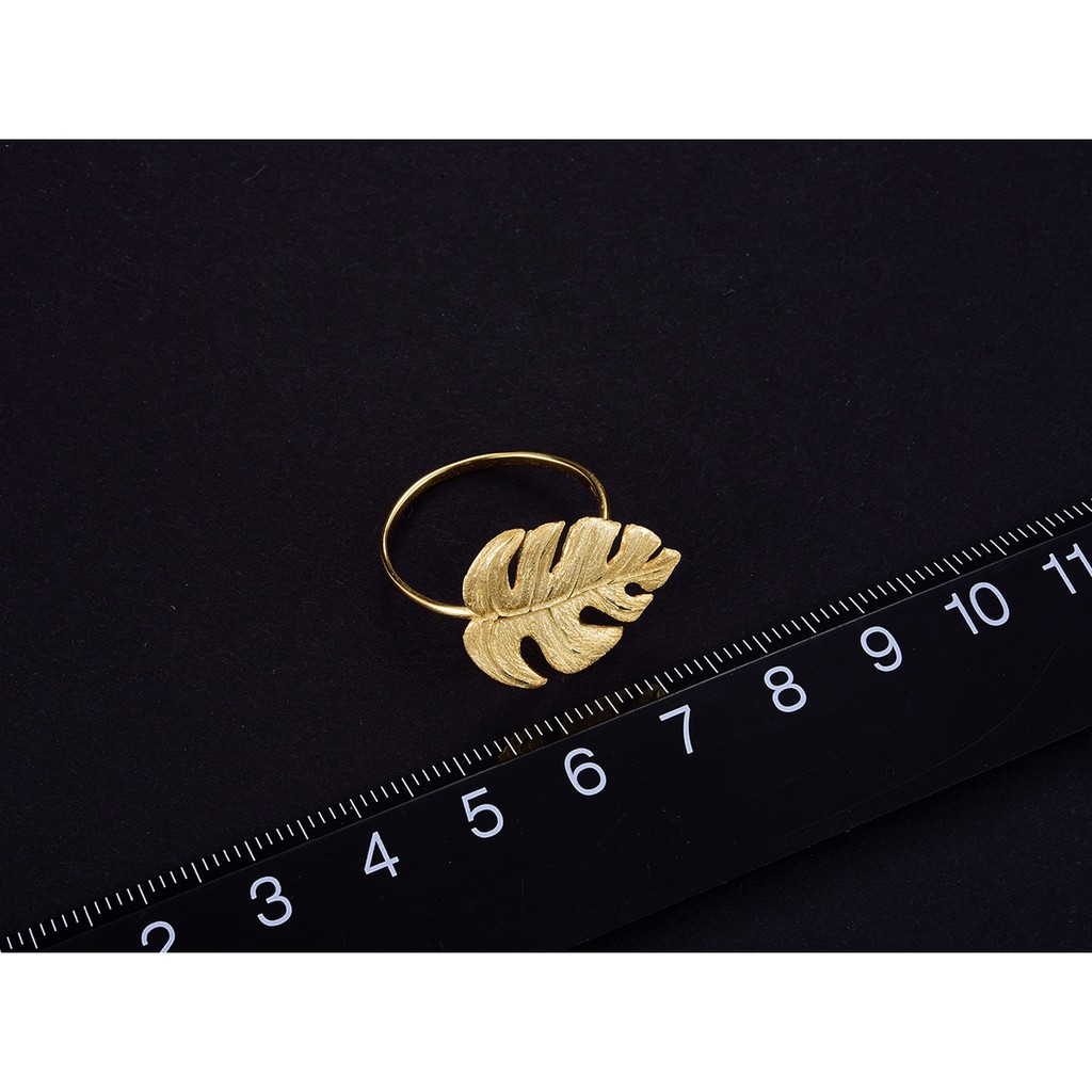 SERI SERI Cincin Wanita Perak 925 Asli Monstera Leaf Sterling Silver Adjustable Ring Daun Monstera