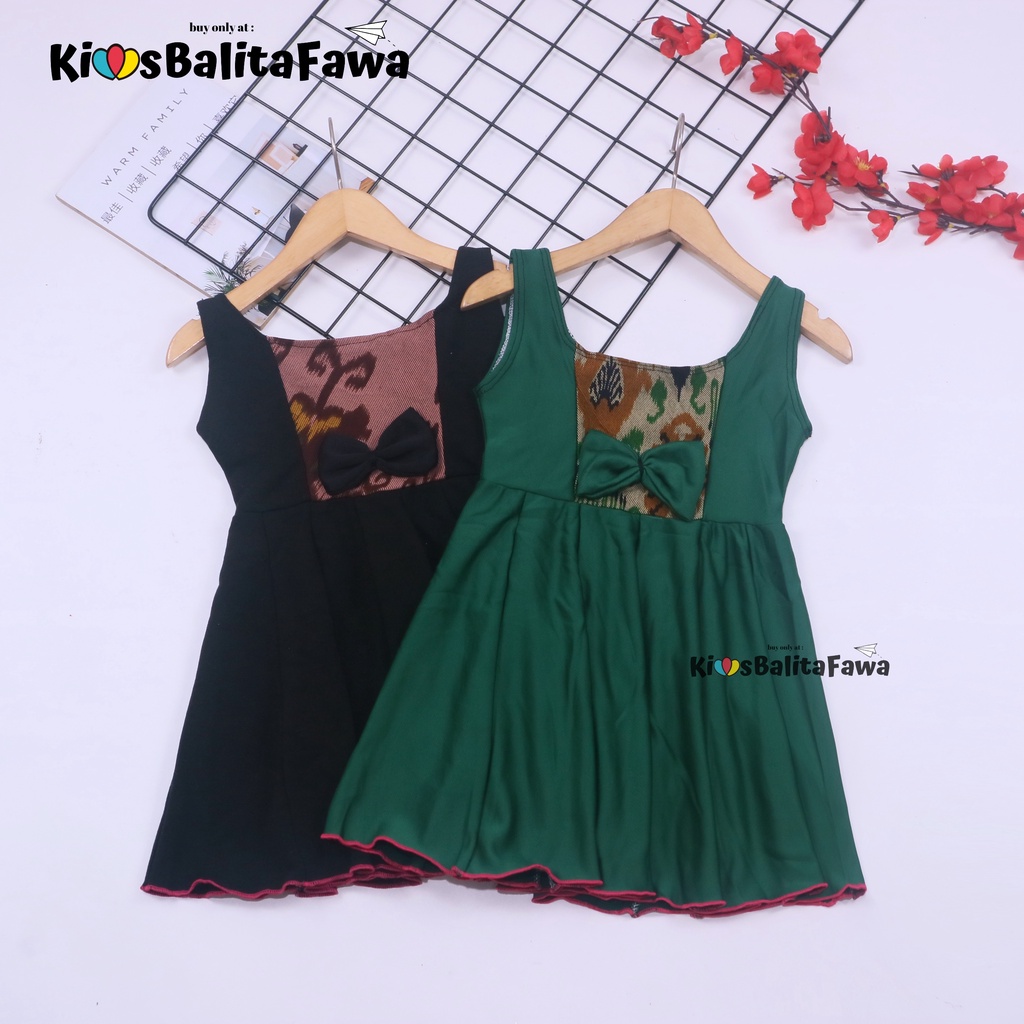 (BATIK) Dress Clairine uk 1-2 Tahun / Baju Yukensi Adem Fashion Pesta Dres Anak Perempuan