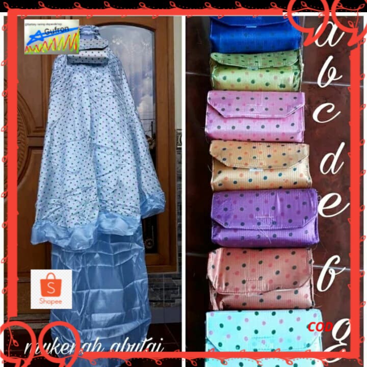 Mukena Murah | Mukenah Parasut | Mukena Parasit Polkadot Abutai Murah