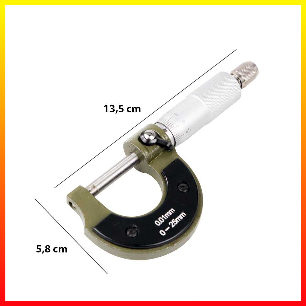 Micrometer Skala 0-25 mm 0.01 mm Resolusi dan Akurasi Mitutoyo - OMOT8BSL