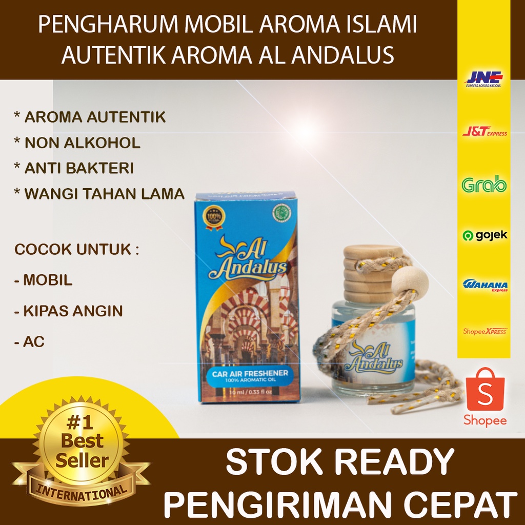 PENGHARUM/PARFUM MOBIL ISLAMI AL ANDALUS NON ALKOHOL AROMA KEJAYAAN ISLAM HALAL
