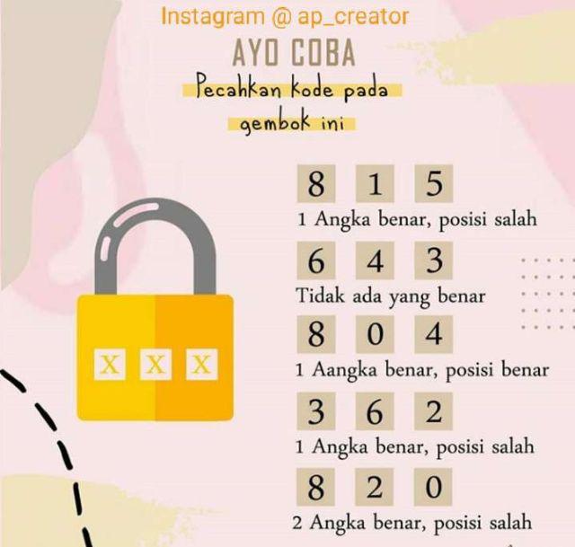 1 Angka Benar Posisi Salah Enak