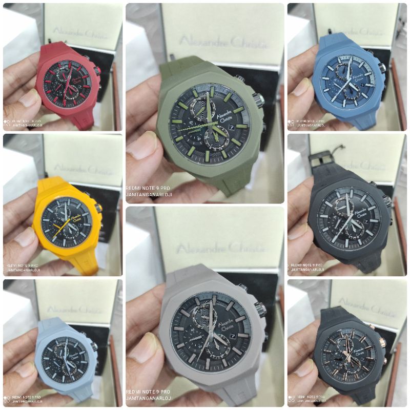 JAM TANGAN PRIA ALEXANDRE CHRISTIE AC 6590 NEW AC6590 TALI RUBBER ORIGINAL GARANSI RESMI 1 TAHUN
