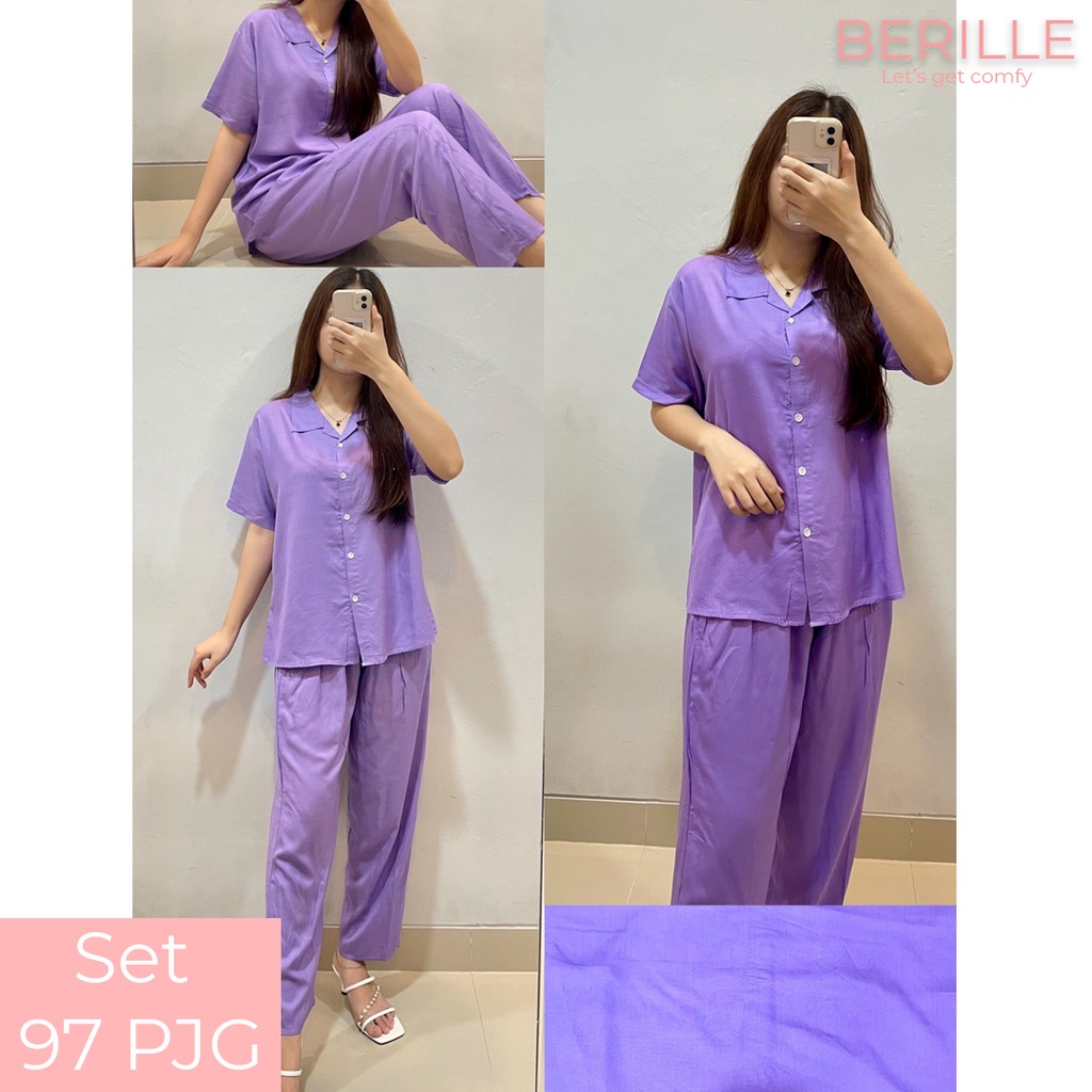 Piyama set Rayon Wanita / Setelan Piyama Wanita Motif / Piyama Rayon Viscose /  Piyama Motif Rayon Viscose Premium Termurah /Piyama Wanita Dewasa / Pajamas / Baju Tidur Wanita / Piyama setelan rayon viscose  (COD)-Set 97 PJG