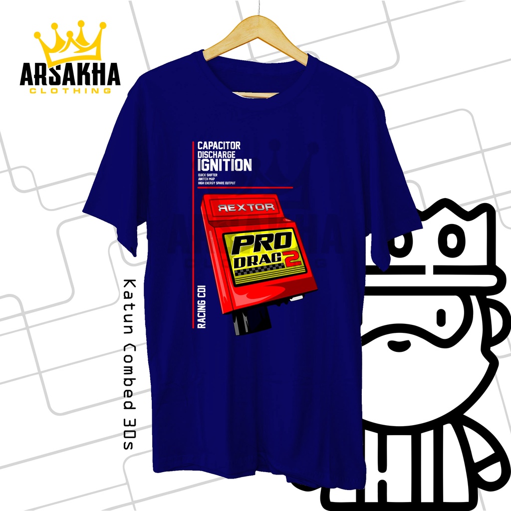 Kaos Hextor Pro Drag 2 Racing CDI Herex Racing Streetwear Cotton Combed 30s NC Sablon DTF Arsakha In