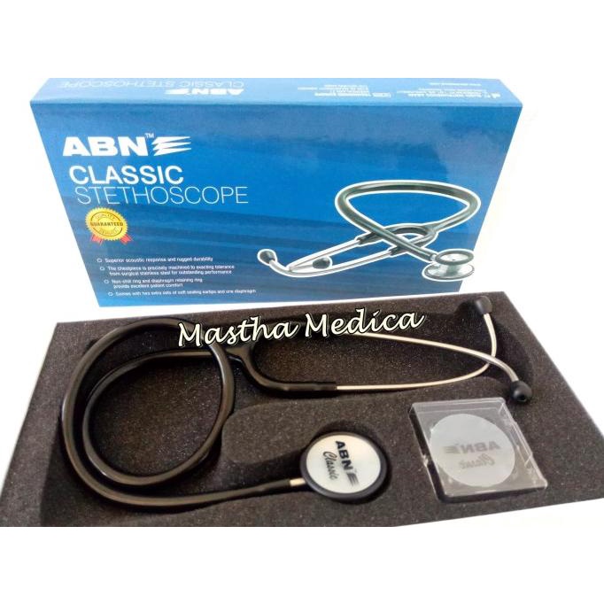 Stetoskop ABN Classic Clasic Klasik Dewasa Black / Hitam / Item