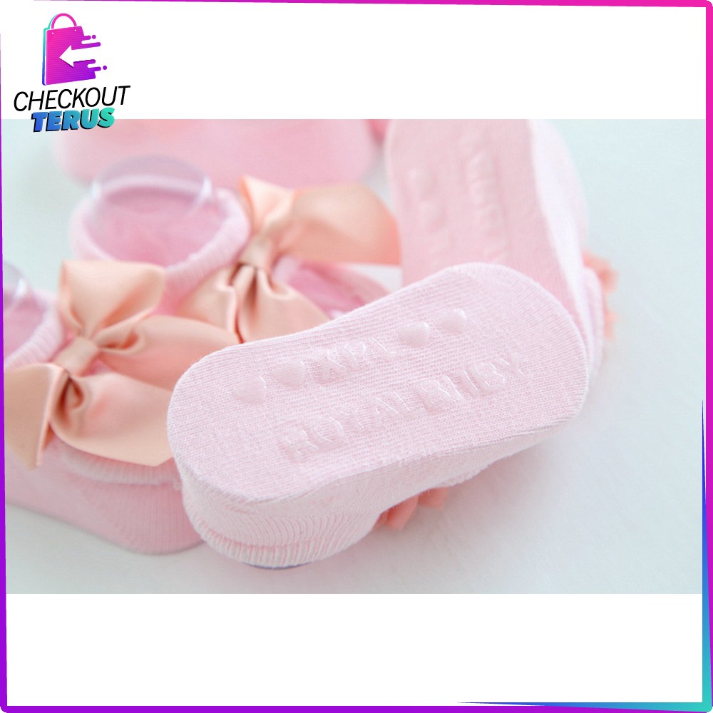 CT P212 Kaos Kaki Pendek Bayi Cewek 3IN1 Motif Renda Bunga Pita Kaus Kaki Bahan Katun Anak Perempuan Lucu Dapat 3 Pasang Korean Style