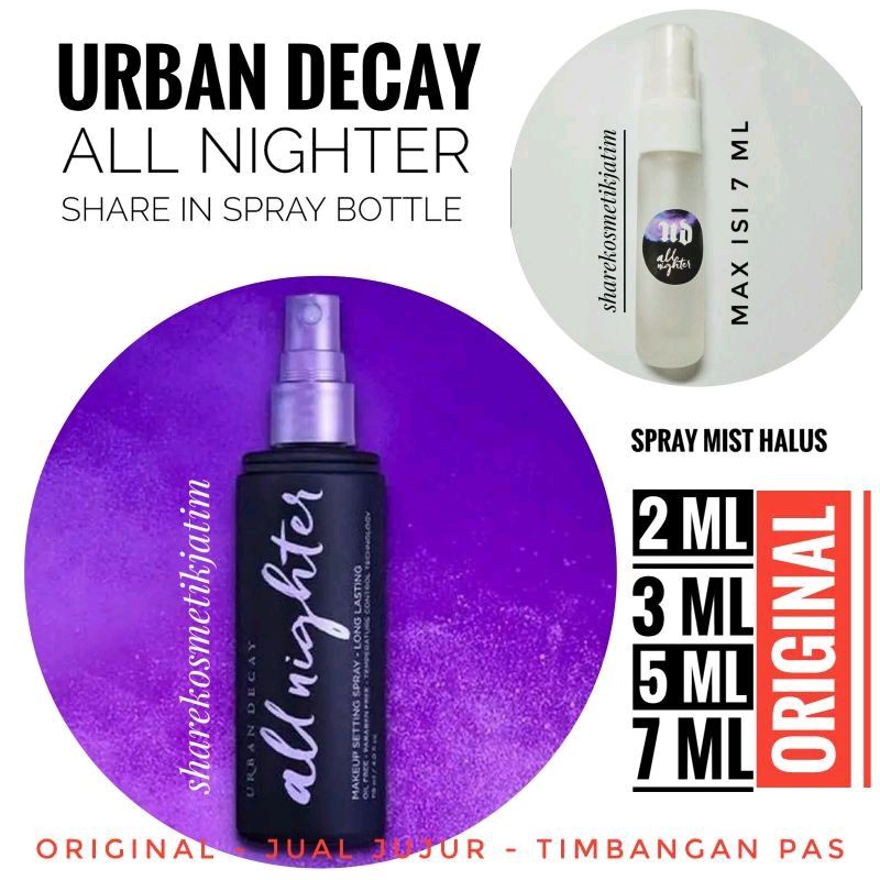 (Share in Spray Bottle) Urban Decay All Nighter Share in Jar