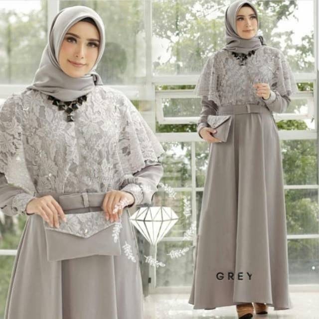 GAMIS BRUKAT KEBAYA TILE MAXY DRESS BUSUI WANITA MUSLIM BROKAT MOSCREPE MURAH NADINE MAXY LEBARAN