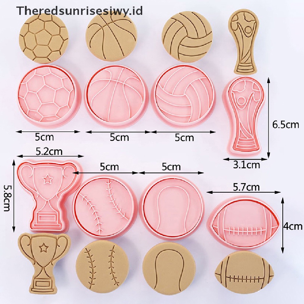 # Alat Rumah Tangga # 8pcs / Set Cetakan Pemotong Fondant Bentuk Piala Sepak Bola Untuk Dekorasi Kue