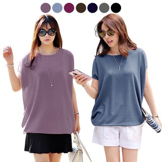 KARAKOREA Steady Loose Fit Tee Baju  Atasan  Wanita  Jumbo  