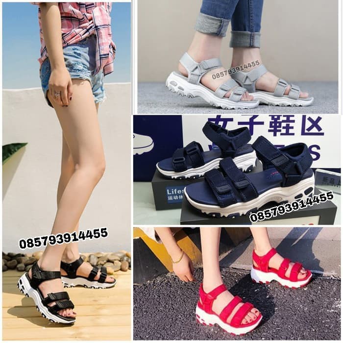 Sepatu sandal skechers wanita / Sandal Skechers / Skecher D'lites - -