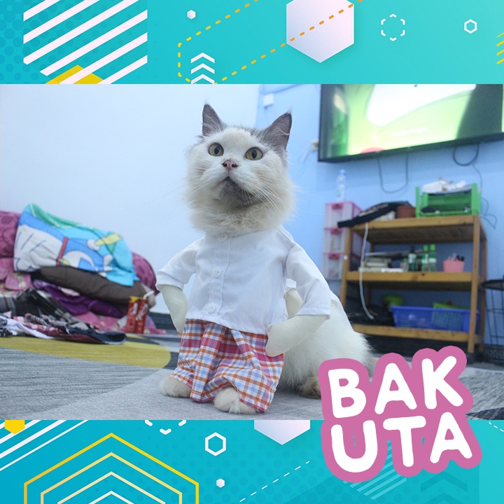 Kostum baju koko sarung kotak-kotak pink + Peci / baju koko kucing lebaran Terbaru size S-XL