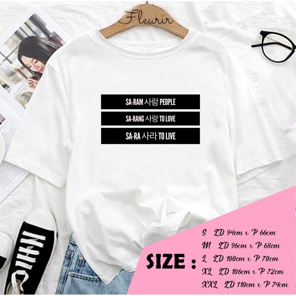 FLEURIR - KAOS OVERSIZE SARAM SARANG KATUN KAOS WANITA DEWASA TUMBLR TEE UNISEX JUMBO