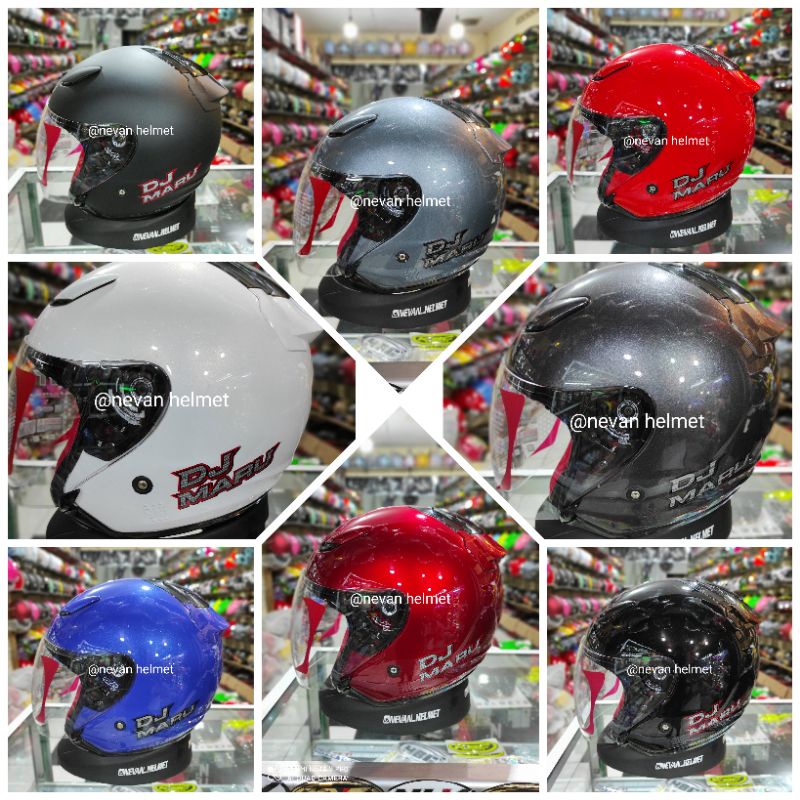 KYT DJ MARU POLOS HALFACE ORIGINAL 100% SNI DOT