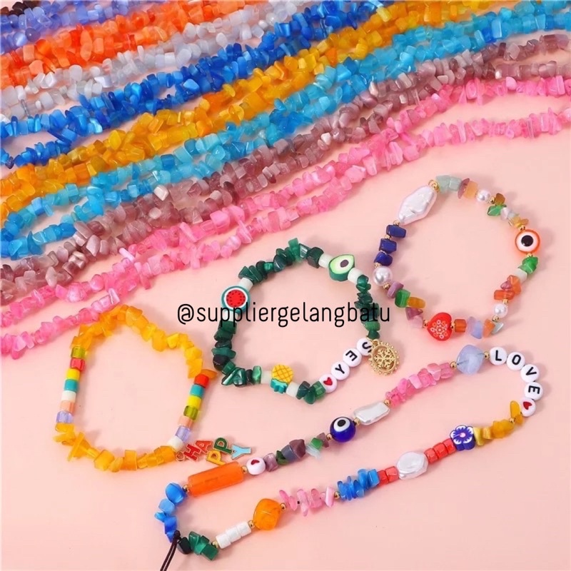 KERIKIL CAT EYES BAHAN KALUNG GELANG warna warni