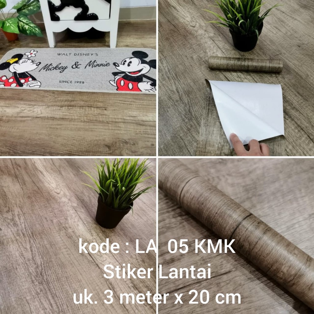 WALLPAPER STIKER STICKER LANTAI 3 METER X 20CM MOTIF KAYU DAPUR KAMAR LA 01 02 03 04 05 KERAMIK MEJA