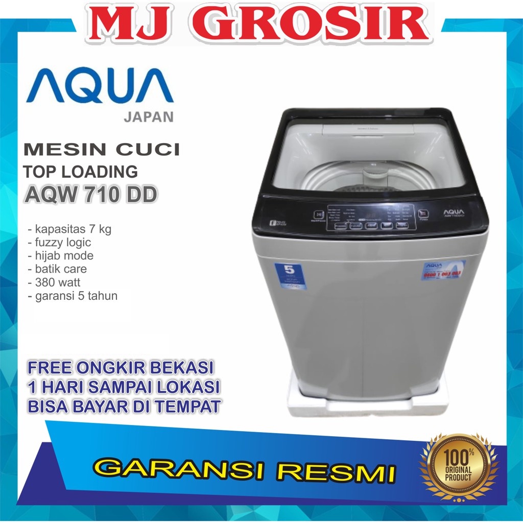 MESIN CUCI AQUA JAPAN AQW 710 DD 7KG 1 TABUNG 710DD TOP LOADING HIJAB