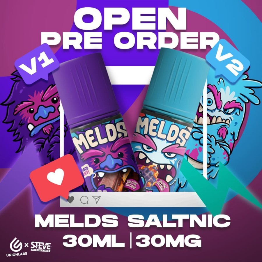 MELDS CHOCO PUFF SALT &amp; MELDS BERRY CROFFLE SALT NIC LIQUID 30ML 30MG