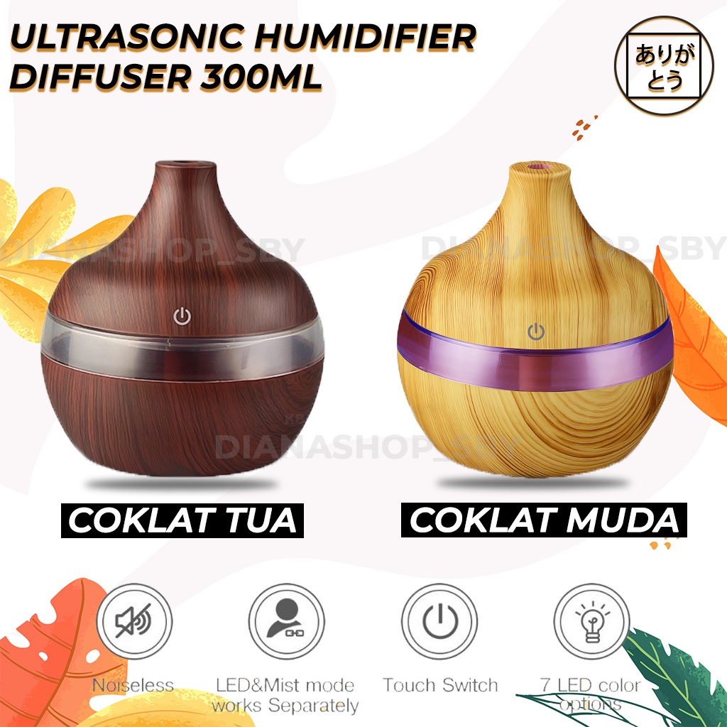 Humidifier Difuser Diffuser Aromatherapy Aromaterapi 300Ml Tanpa Remote